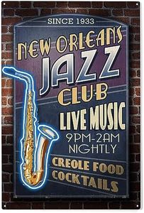 Lantern Press 10x15 Inch Wood Sign, Ready to Hang Wall Decor, New Orleans, Louisiana, Jazz Club