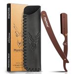 MARKHOR® Brown - Cut Throat Razor Kit – Mens Straight Razor, Barber-Grade Cutthroat Razor, Professional Straight Edge Beard Razor for a Clean & Precise Shave