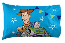 Jay Franco Disney Pixar Toy Story You've Got A Friend in Me 1 Pack Pillowcase - Double-Sided Kids Super Soft Bedding Features Woody and Buzz Lightyear (Official Disney Pixar Product)