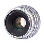 Brightin Star 35mm F1.7 Wide Angle Large Aperture APS-C Manual Focus DSLR Mirrorless Camera Lens, Fit for Panasonic Olympus Micro4/3 G7, G85, GX9, G7KS, EPM1/2, EM1, EP1/P2/P3/P5, PL 1/2/3/5/6(Silver)