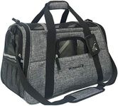 Airline Approved Pet Carrier, Tall Profile Soft Sided Luxury Travel Tote with Fleece Bedding, Premium Brand Auto Self Locking Zippers, Under Seat Compatibility, Perfect for Cats and Sm (Platinum Gray)