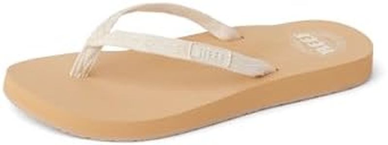 Reef Women's Ginger Flip-Flop, Cream/Tan, 7