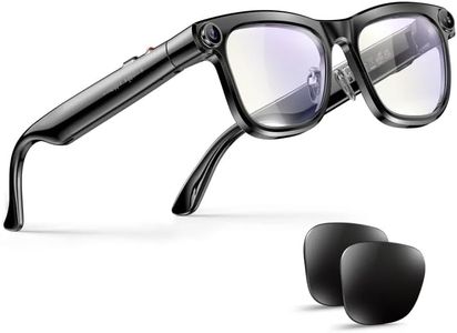 EnergyPort AI Smart Glasses with Camera, 4K HD Video Recording, AI Assistant/Real-Time Translation, Bluetooth Calling, for Men & Women, Suitable for Outdoor Activities (Includes 2 Pairs of Lenses)
