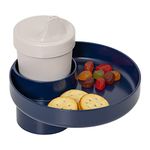 My Travel Tray Round, USA Made. Easily Convert Your existing Cup Holder to a Tray and Cup Holder for use in a Car Seat, Booster, Stroller, Golf Cart and Anywhere You Have a Cup Holder! - Navy