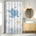Hohoto Sea Turtle Shower Curtain, Colorful Ocean Beach Shower Curtain Set, Waterproof Fabric Cloth Shower Curtains for Bathroom Decor with Hooks, House Warming Gifts for New Home, 36" x 72"