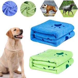 bangminda 2PCS Serviettes pour Chiens Serviettes en Microfibre pour Chien Chat Petits Animaux Serviette de Bain pour Chien Chat Serviettes à Séchage Rapide Absorbante Serviette Grande pour Chiens
