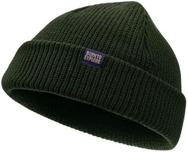 CLAPE Winter Warm Knit Cuffed Beanie Hat for Men Women Soft Stretchy Rolled Cuff Skull Cap Swag Watch Cap for Cold Weather