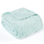 Walensee Heart Throw Blankets with Heart Checkered(Queen Size 90"x90", Light Blue),Soft Warm Blankets for Couch, Washable Lightweight Fuzzy Blanket for Gifts,Super Soft Touch Cozy All Season