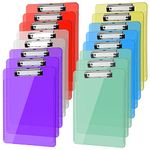 MIAHART 16PCS Plastic Clipboards A4 Letter Size Clipboard Colorful Clear Clip Board with Side Ruler Clipboards Bulk for Nurses Office Classroom Supplies 9x12.5 Inches