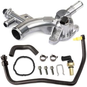 MITZONE Upgraded Aluminum Coolant Housing Water Outlet Compatible with 2011-2020 Chevrolet Cruze Sonic Trax Volt Buick Encore 1.4L with Inlet Hose and Oil Cooler Hose Replace 25193922 902-846