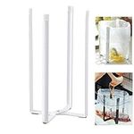 Multifunctional Kitchen Stand Holder for Plastic Bags, Bottles and Cups, Drying Racks Shelf Trash Bag Garbage Bag Holder for Home Kitchen Tower (White)