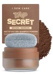 I DEW CARE Dry Shampoo Powder - Tap Secret Brown | With Betaine, Black Ginseng, Non-aerosol, Benzene-free, Mattifying Root Boost, Travel Size Dry Shampoo, Root Touch Up, Texture Powder, 0.24 oz.