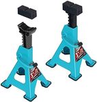 Jack Boss Jack Stands, 3 Ton (6600 LBs) Adjustable Ratchet Car Lifting Jack Stand with Dual Secure Pins, Insulated Rubber Saddle & Foot Pads for Electric Vehicles, Automotive Mortorcycles, 2 Pack