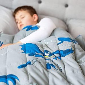 Rest Easy Couverture lestée pour Dormir, soulager Le Stress, l'anxiété et l’apaisement pour Un Excellent Sommeil | 100% Coton Doux, Bleu - pour Enfants et Adultes - Batman à Motif