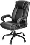 OUTFINE Office Chair Executive Office Chair Desk Chair Computer Chair with 5-Year hydrolysis-Resistant Leather Spring Cushion Ergonomic Support Tilting Function Upholstered in Bonded Leather Black