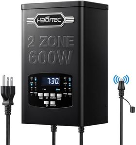 HIBOITEC 600W Low Voltage Landscape Transformer with 2 Zone Independent Control Output, 120V AC to 12V/14V AC Landscape Lighting Transformer with Timer, Photocell Sensor, Memory Function ETL Listed