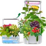 eSuperegrow Hydroponics Growing System,Smart Hydroponic Gardening System with LED Grow Light,Indoor Garden Hydroponic Herb Grow Kit with Climbing Trellis for Short Tomato,Basil,Pepper,Cucumber