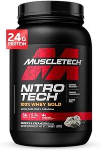 MuscleTech Whey Protein Powder, Nitro-Tech Whey Gold Protein Powder, Whey Protein Isolate Smoothie Mix, Protein Powder for Women & Men, Cookies and Cream Protein Powder, 1 kg (31 Servings)