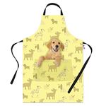 Bang Tidy Clothing Golden Retriever Gifts for Dog Lovers Owners - Cooking Baking Aprons - Kitchen Apron Gift for Women Men Bakers and Cooks Yellow