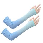 JK Home Gradient Ice Silk Arm Sleeves UV Protection Cooling - UPF 50+ Sun Sleeves Sunscreen Covers Compression Warmer Gloves for Men Women Running Cycling Driving Fishing