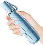 Moorrlii Automatic Mini Travel Windproof Folding Umbrella - UV Protection, Instant Open/Close for Rain/Sun, Small Compact Lightweight Design Fits in Tote Bag/Travel Case/Backpack for Commute, Women
