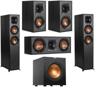 Klipsch Reference R-625FA 5.1 Home Theater Pack, Black, Pair, Bundle with 2X R-41M Bookshelf Speakers, R-52C Center Speaker, R-100SW 10" 300W Powered Subwoofer