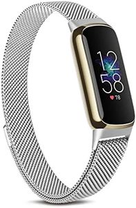 Tobfit Bracelet compatible avec bracelet Fitbit Luxe pour homme et femme - Bracelet de rechange pour Fitbit Luxe en acier inoxydable - Argenté