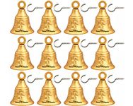 Smart Shophar Brass Jingle Decorative Bell 1.5 Inches, Heigth 2.05 Inches Gold, Pack of 12 / Sparkling and Eye-catching Design/Sturdy Construction/Suitable for Wind Chimes and Home Décor