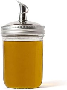 Jarware Stainless Steel Oil Cruet Lid, Wide Mouth Mason Jar Spout Lid