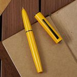 Hongdian C1 Fountain Pen Fine Nib, Lemon Yellow & Classic Retro Design Metal Pen with Ink Converter