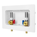 EFIELD Premium Washing Machine (Laundry) Outlet Box, 1/2-inch Pex Crimp Connection, Center Drain With Stainless Steel Water Hammer Arrestor