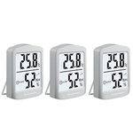 hoyiours Hygrometer, Room Thermometer Indoor, Humidity Gauge, Humidity Meter, Digital Temperature and Humidity Monitors for Home, Baby Room, Greenhouse, Plants, Reptile, Basement, Humidor - 3 Pack