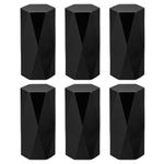 uxcell Curtain Rod Finials, 6Pcs Plastic Drapery Rail Pole Head Cap Modern Window Curtain Rail End Fits Dia. 26-28mm Curtain Rods (Black)