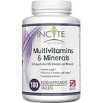 Multivitamin and Minerals | 180 Vegan Tablets | 26 Key Vitamins and Minerals for Women and Men | 6 Months Supply | Multivitamin Supplements 1 a Day Serving | Made in The UK by Incite Nutrition®