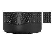 HP 960 Ergonomic Wireless Keyboard - Connect 3 Devices with Bluetooth & Unifying Dongle Connectivity - 20 Programmable Keys, Detached Numeric Keypad - Extra-Large Foam Wrist Rest, Long Battery Life