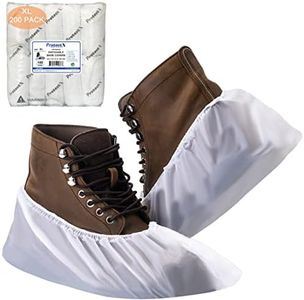 ProtectX White Disposable Shoe & Boot Covers, XL Extra Large, 200-pack (100 pairs), Waterproof, Slip Resistant, Durable CPE Plastic, Fits up to Men's 14 US Size and All Women's US Size Shoes