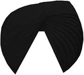 SATKARTAR Light Full Voile Traditional Sikh/Punjab/Sardar Turban Pagri or Pagg Cloth Dastar Moorni/Madhurani Pagg for Mens & Boys,3 Meter,Z_Black