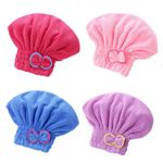 4Pcs Rapid Drying Hair Towel, Hair Towel Wrap,Microfibre Hair Towel Absorbent Anti Frizz Dry Hair,Super Absorbent Hair Towel Wrap for Wet Hair Hat for Women and Girls Drying Hair