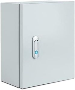 Steel Electrical Junction Box, Indoor&Outdoor Electrical Enclosure Box, Wall Mounted Waterproof&Dustproof Metal Box, Universal Electric Equipment Enclosure Box with Safety Locks and Mounting Plates