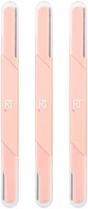 Real Techniques Face and Brow Razors, Exfoliating Dermaplaning, Women's Face Razor, Multipurpose Facial Razors, Precision Trimming for Peach Fuzz, 3 Piece Set, Orange