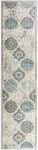 Home Dynamix Boho Andorra Transitional Damask Area Rug, Grey/Blue, 1'6"x7'2"