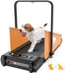 GarveeLife Dog Treadmill for Small Dogs,2.5 Hp Foldable Dog Treadmill for Medium Dogs,Doggy Running Machine,2 in 1 Dog Pacer Treadmill Pad for Home,220lbs Weight Capacity Orange