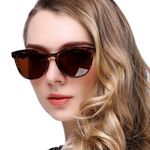 KANASTAL Tortoiseshell Brown Sunglasses Womens Polarised Amber Classic Retro Ladies Vintage UV 400 Protection Female Sun Glasses - Leopard Frame Brown Lens