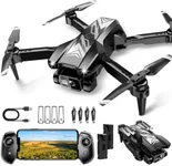 Mini Drone with Camera for Kids Adults-1080P FPV Camera Foldable Drone with Stable Altitude Hold, Gestures Selfie, Waypoint Fly, Auto-Follow, 3D Flip, One Key Start, 3 Speeds, 2 Batteries