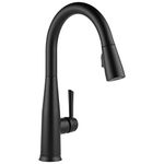 Delta Faucet Essa Matte Black Kitchen Faucet Touch, Touch Kitchen Faucets with Pull Down Sprayer, Kitchen Sink Faucet, Kitchen Faucet Black, Touch2O Technology, Matte Black 9113T-BL-DST