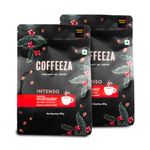 COFFEEZA Intenso Ground Coffee | Medium Grind (Pour-Over, Aeropress & Filter Coffee) | Premium Grade, Medium-Dark Roasted Ground Coffee | Pack Of 2 X 250Gm Packet