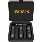 LEXIVON 1/2-Inch Impact Socket Set, 6 Total Lug Nut Sizes | Innovative Flip Socket Design, Covers Most Commonly Used Inch & Metric Wheel Nuts | Cr-Mo Steel, Full Impact Grade (LX-111)