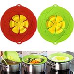 AuSincere Spill Stopper Lid Cover,Anti Spill Lid Cover,No Boil Over Lid,Pot Cover Silicone Spill Stopper Lid,Boil Over Safeguard, 11inch Multi-Function Kitchen Tool