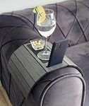 SAPPHIRE HOME Wooden Sofa Arm Tray Table, Foldable & Flexible Couch Tray, Perfect for Cups, Glasses, Remote, Phone Couch Arm Table, Couch Armrest Table (Anthracite Grey),48x29