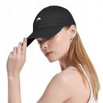 Women Running Cap - Sun Protection Baseball Cap Waterproof Adjustable Summer Sun Hat Ladies Hiking Gym Black